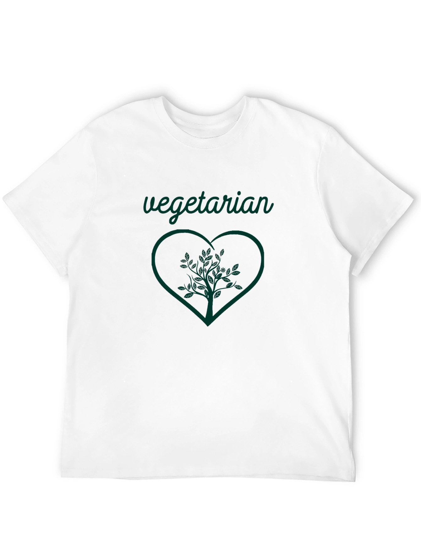 Vegetarian Heart Tree Graphic Tee - Black