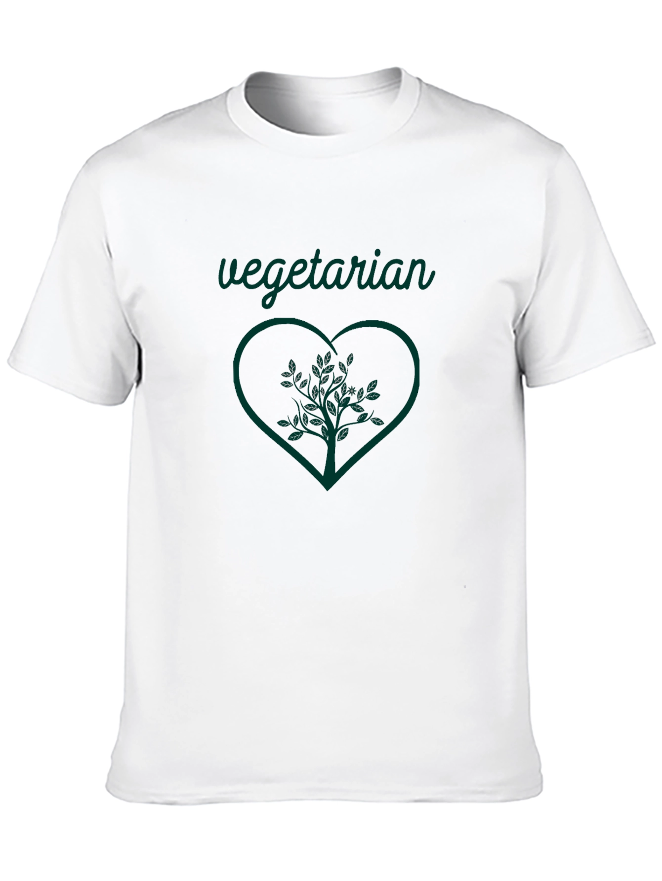 Vegetarian Heart Tree Graphic Tee - Black