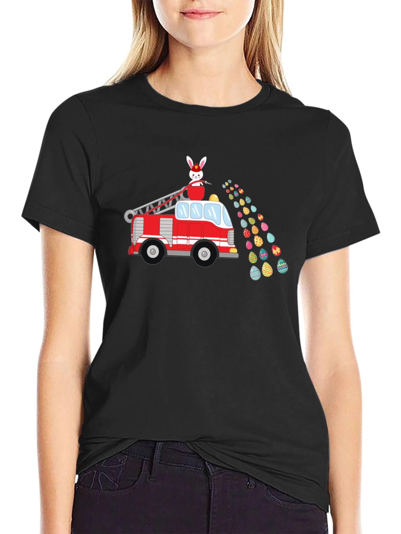 Easter Bunny Firetruck T-Shirt