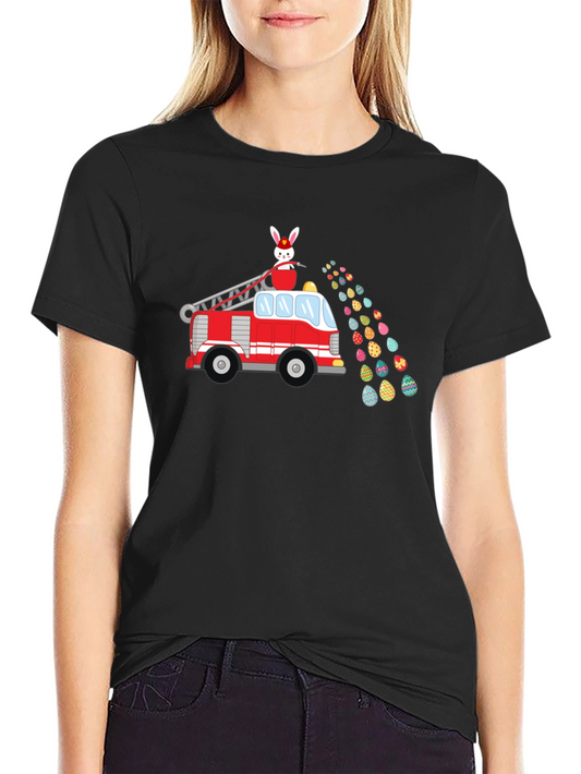 Easter Bunny Firetruck T-Shirt