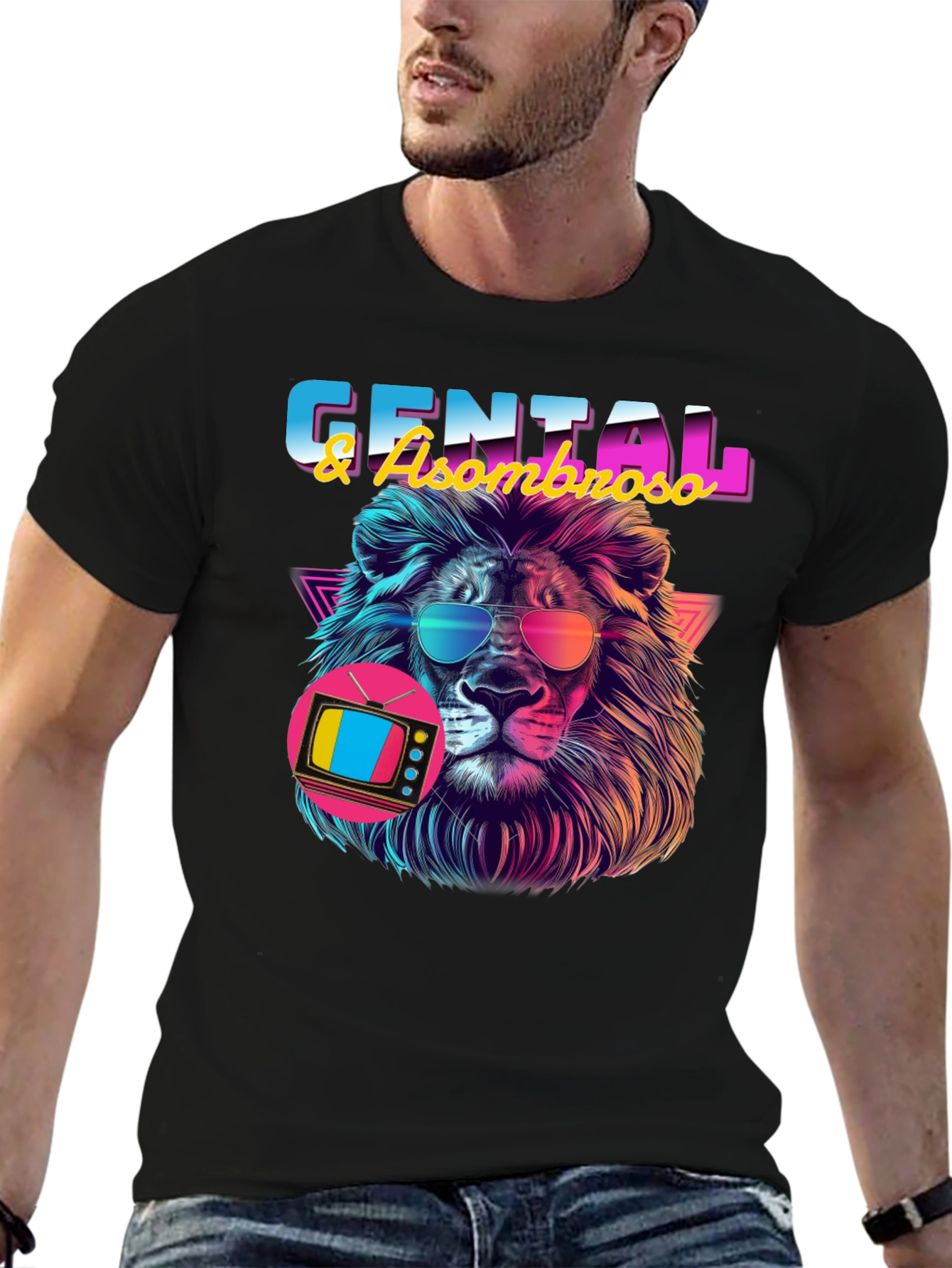 Retro Lion Graphic Tee - GENTAL & Asombroso Design