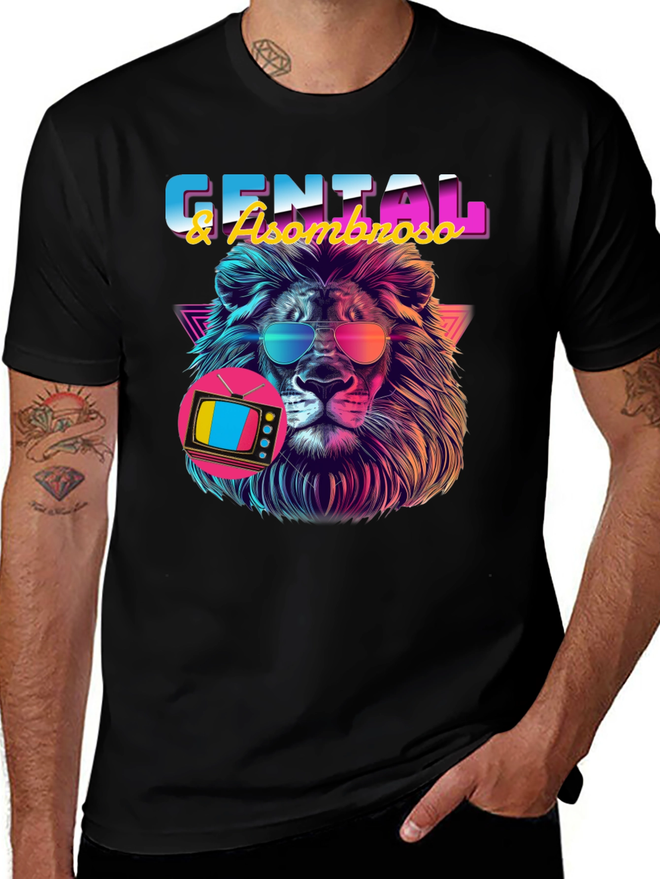 Retro Lion Graphic Tee - GENTAL & Asombroso Design