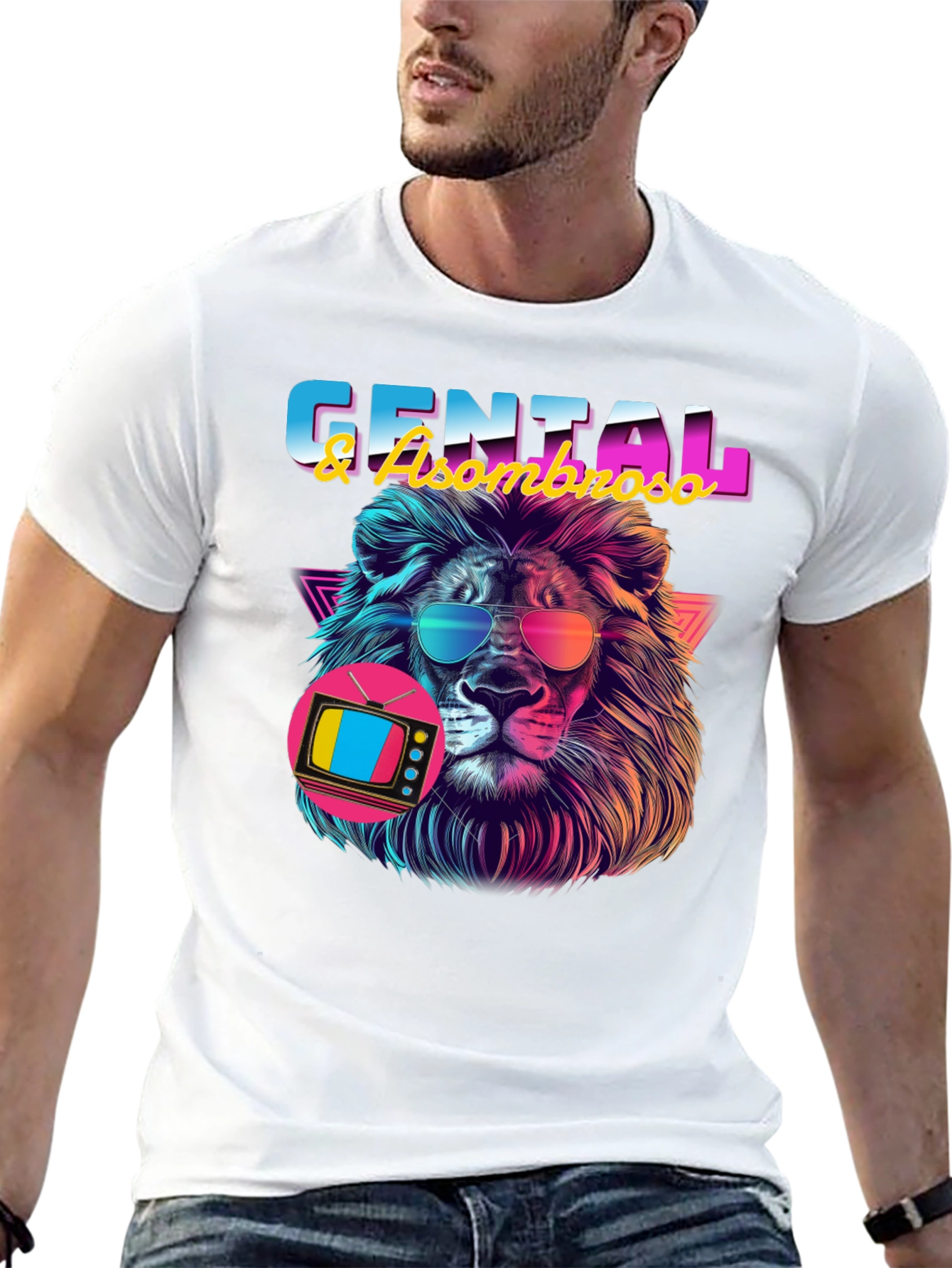 Retro Lion Graphic Tee - GENTAL & Asombroso Design