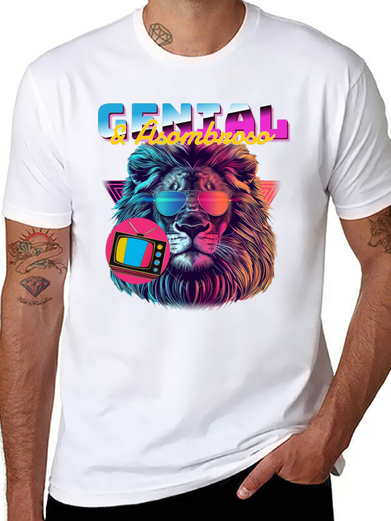 Retro Lion Graphic Tee - GENTAL & Asombroso Design