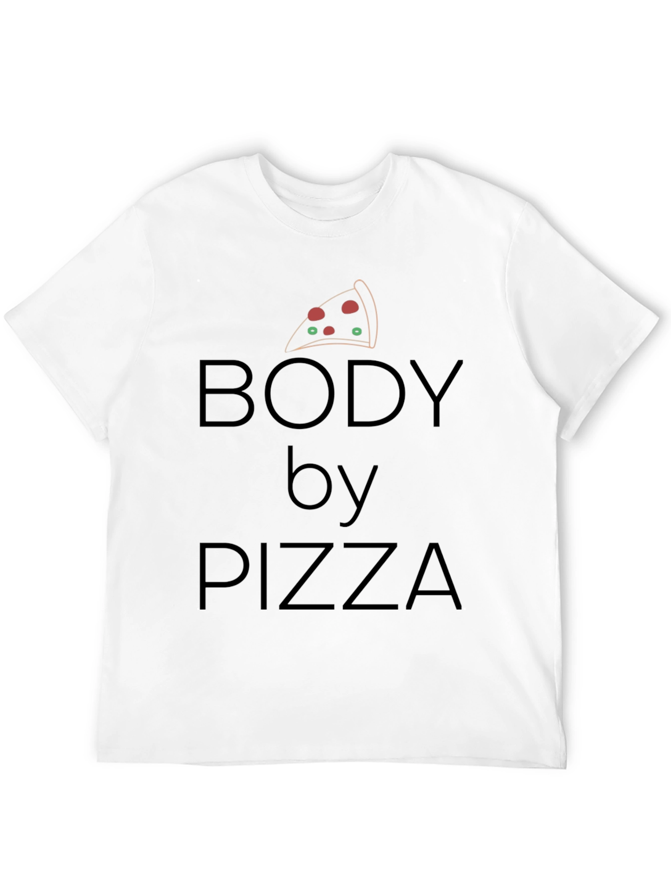 Body By Pizza Black T-Shirt - Funny Foodie Tee