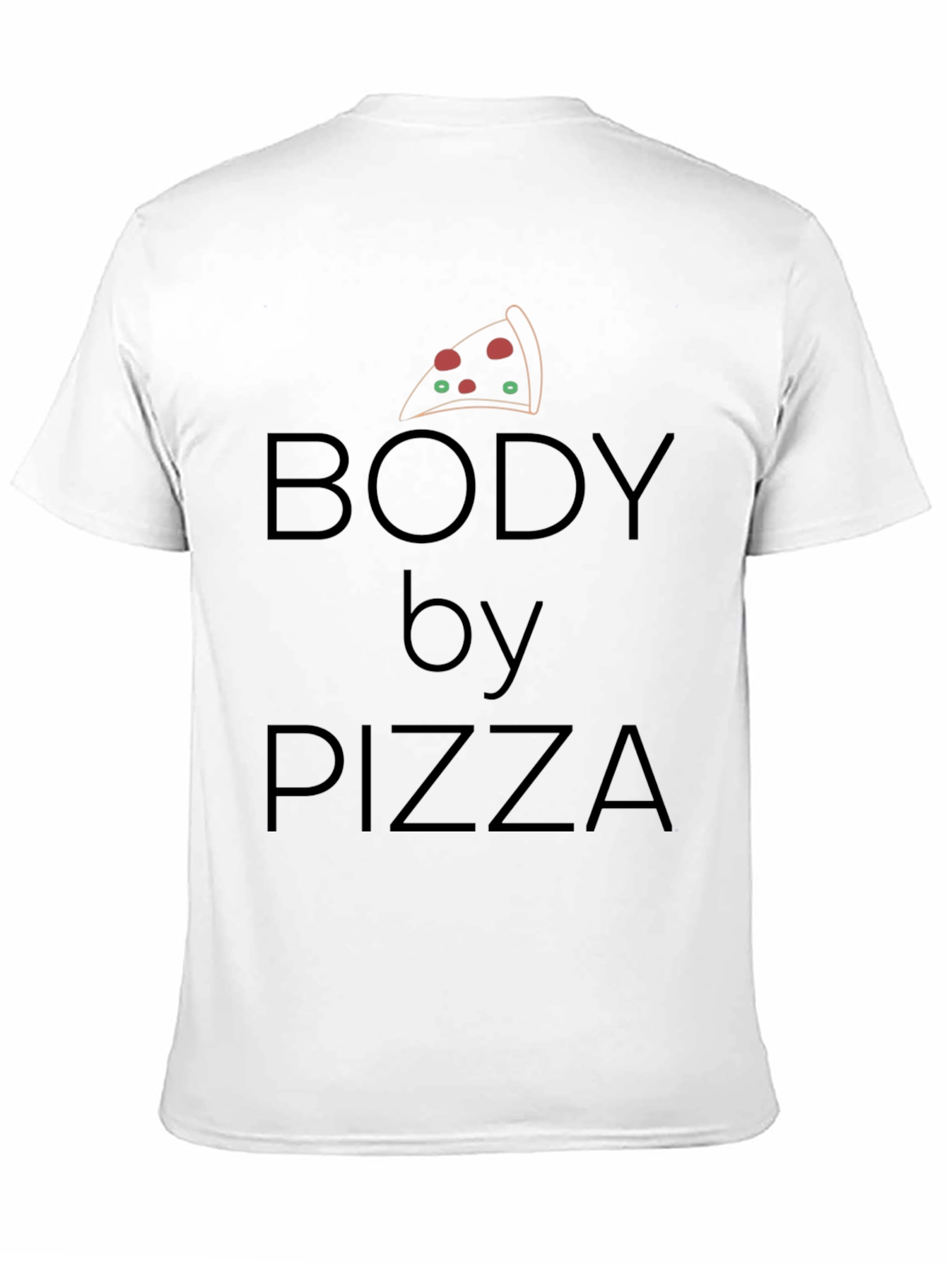 Body By Pizza Black T-Shirt - Funny Foodie Tee