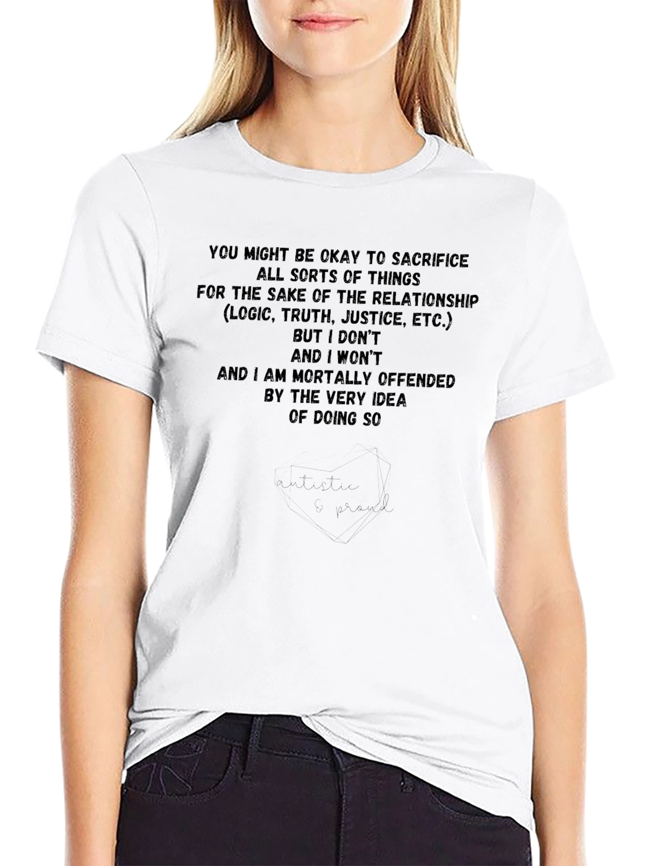 Relationship Quote Graphic Print T-Shirt