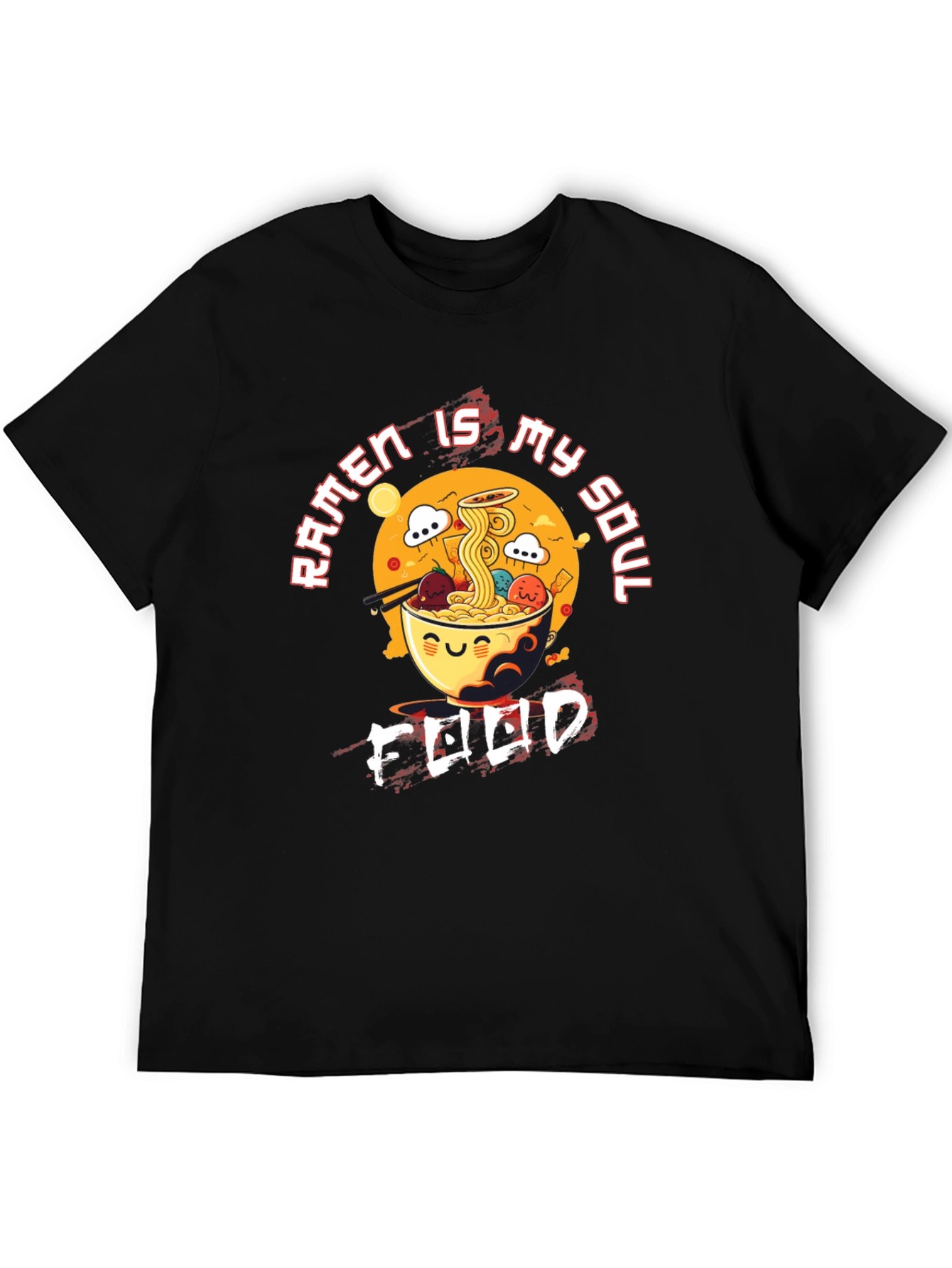 Ramen Is My Soul Food Black T-Shirt