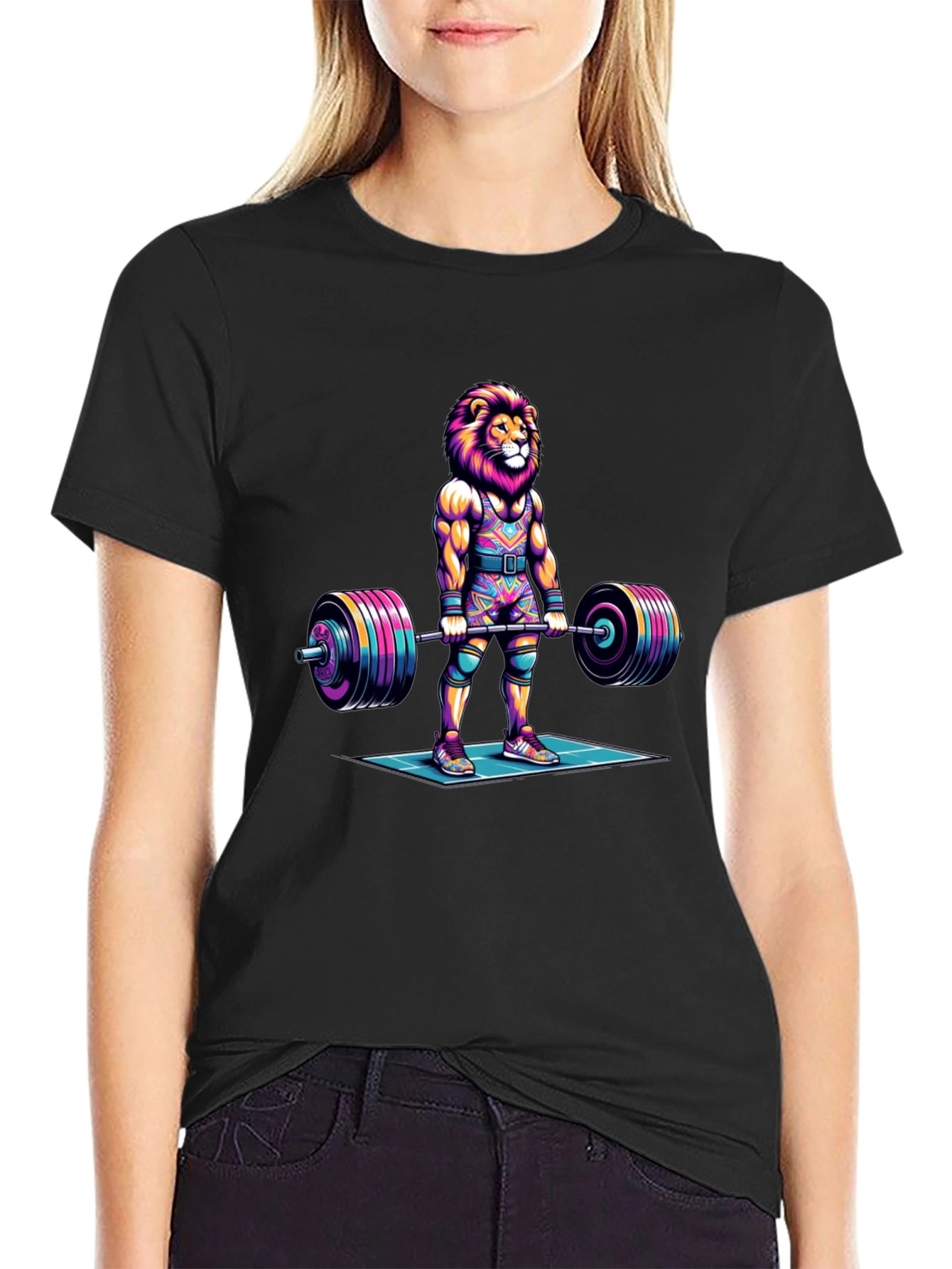 Lion Gym T-Shirt - Weightlifting Beast Mode
