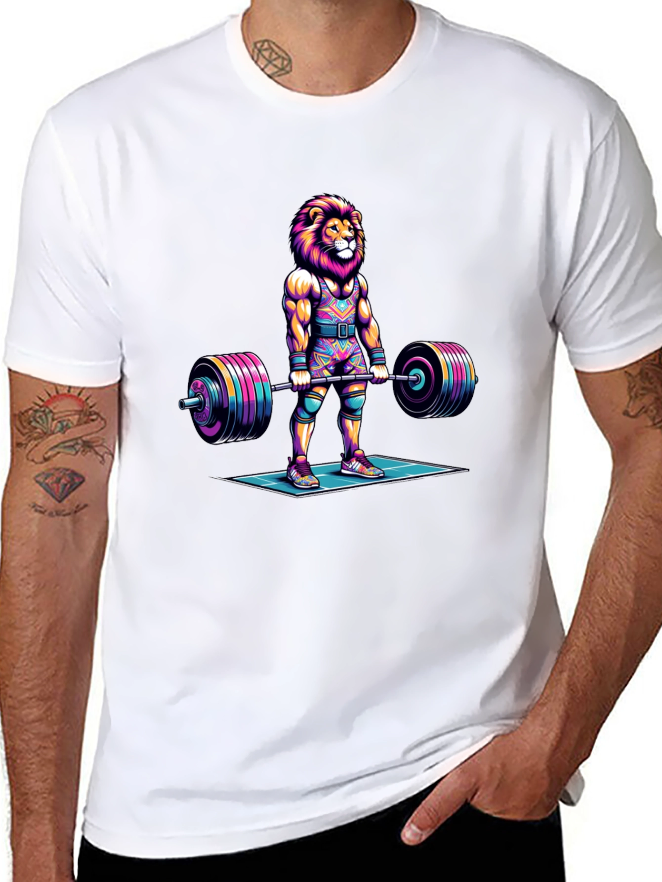 Lion Gym T-Shirt - Weightlifting Beast Mode