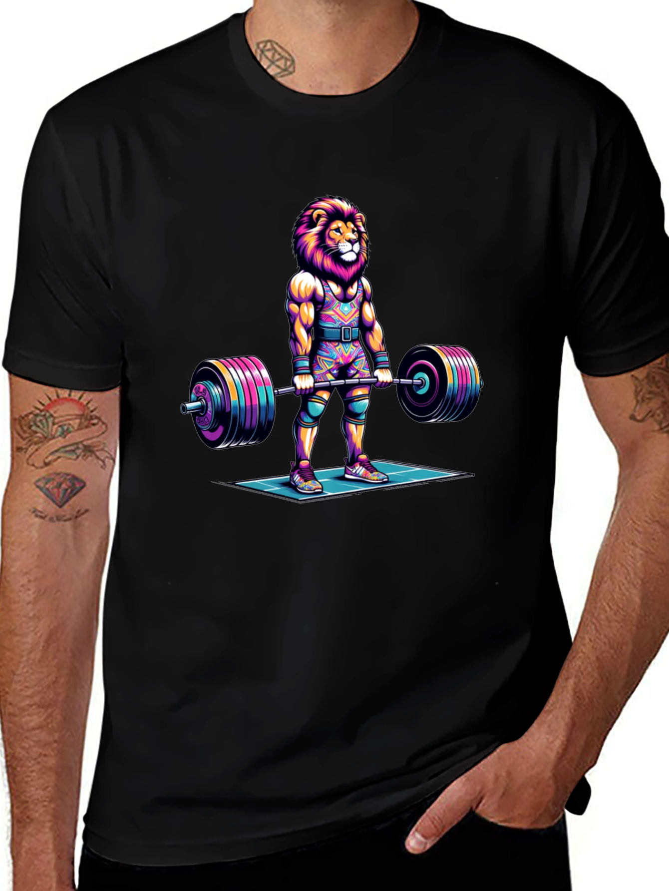Lion Gym T-Shirt - Weightlifting Beast Mode
