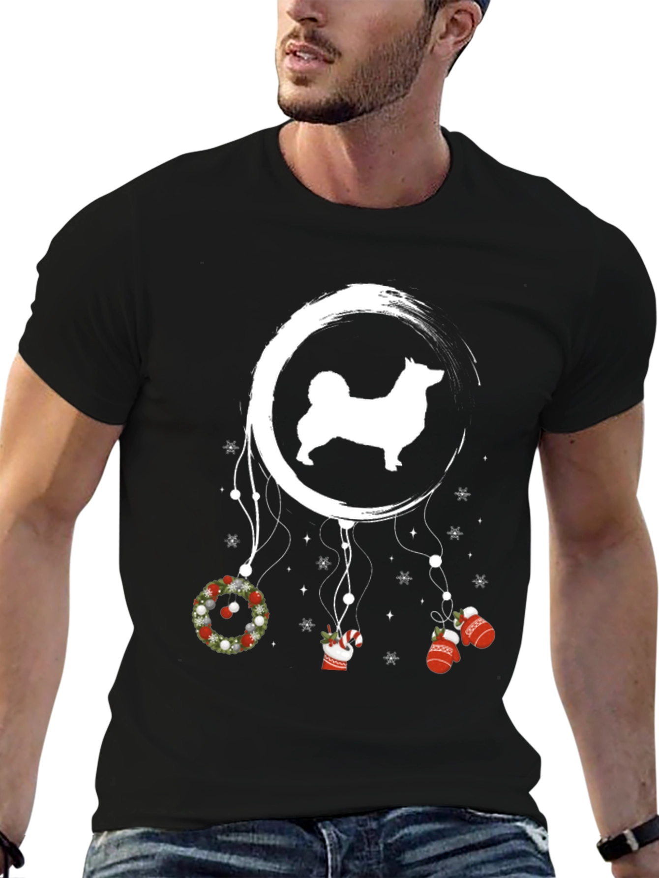 Christmas Moon Dog T-Shirt – Festive Dog Lover Holiday Tee