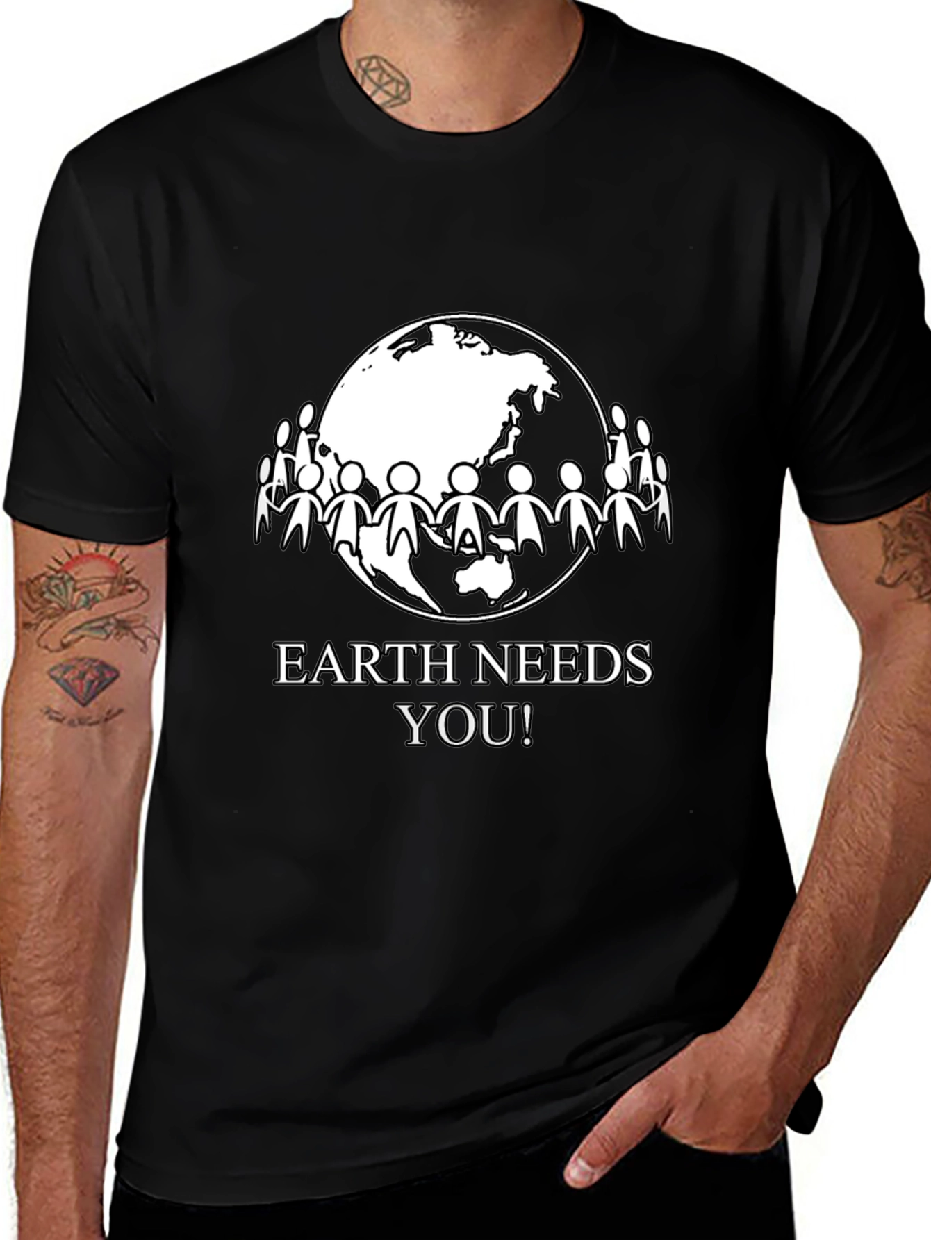 Earth Needs You! Graphic Tee - Black
