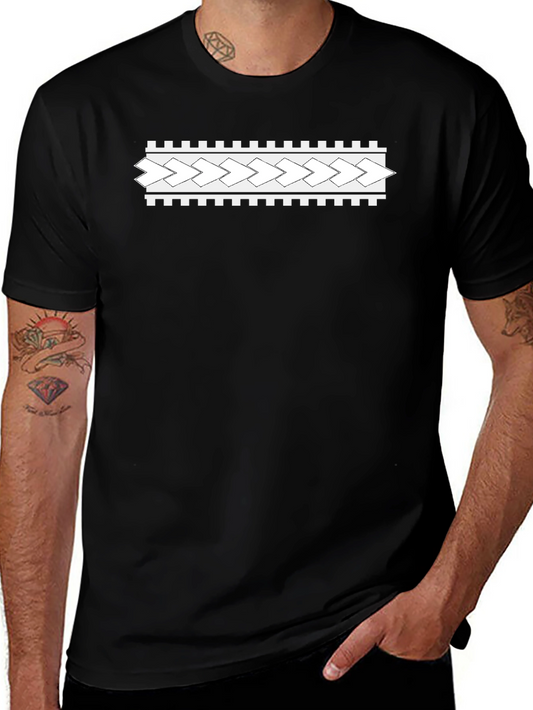 Modern Patterned Black T-Shirt