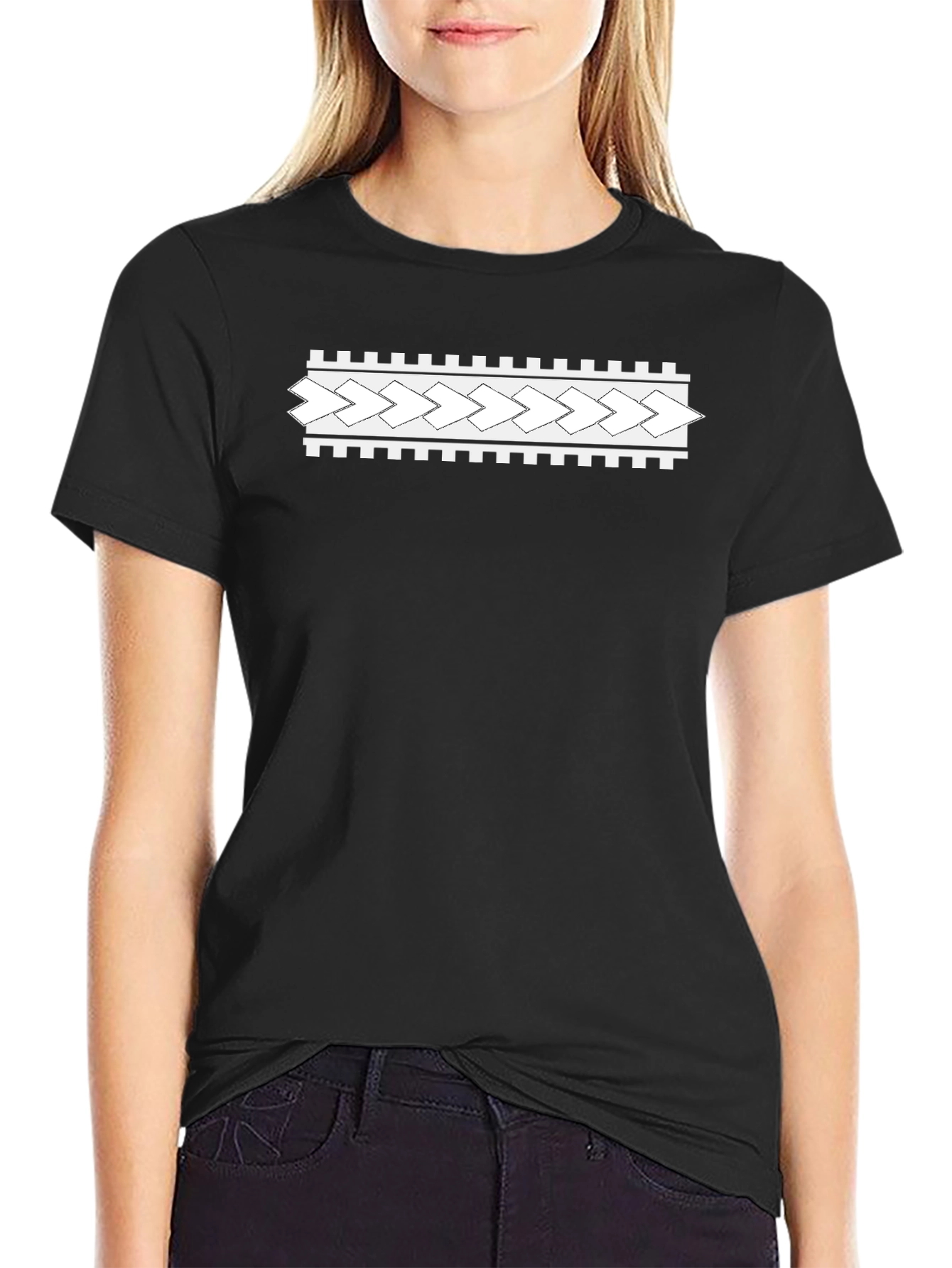 Modern Patterned Black T-Shirt