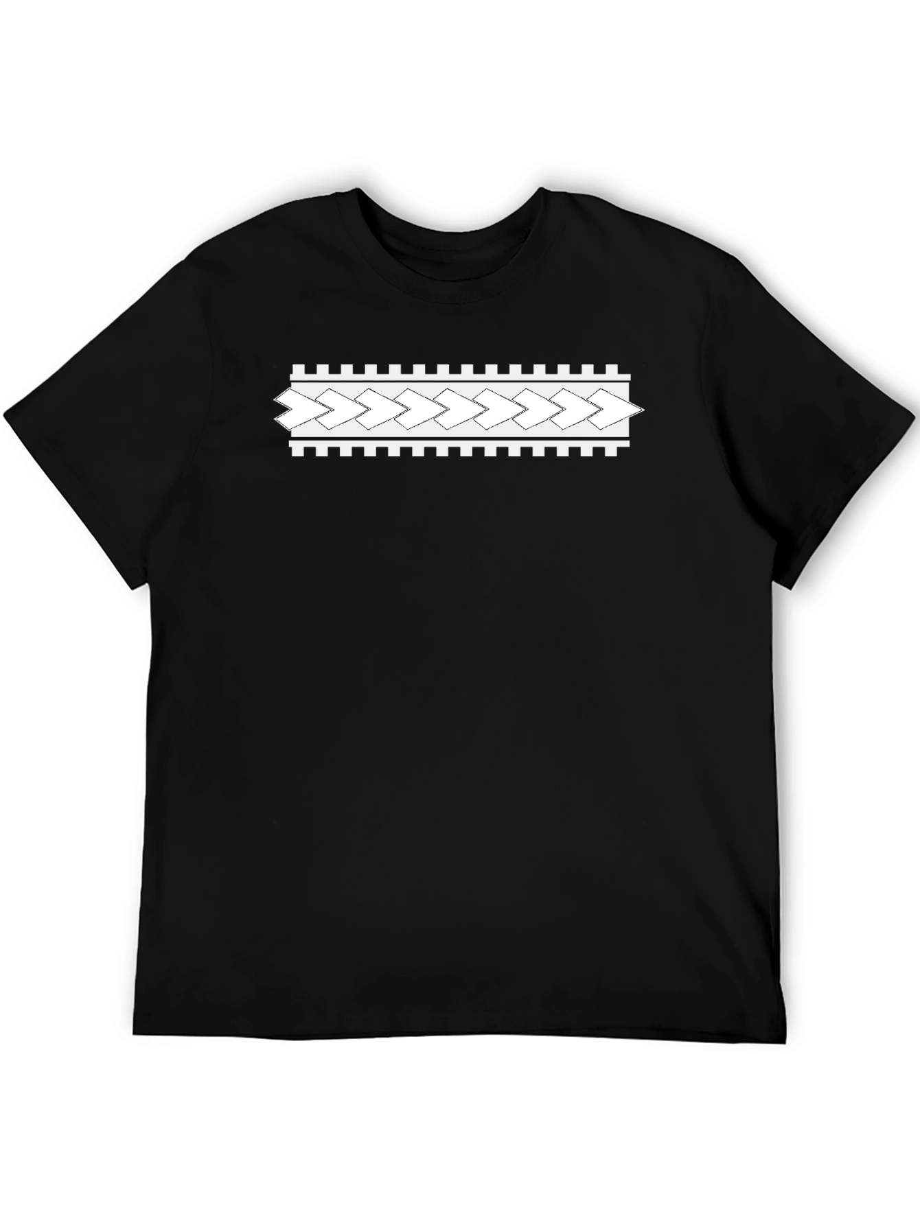 Modern Patterned Black T-Shirt
