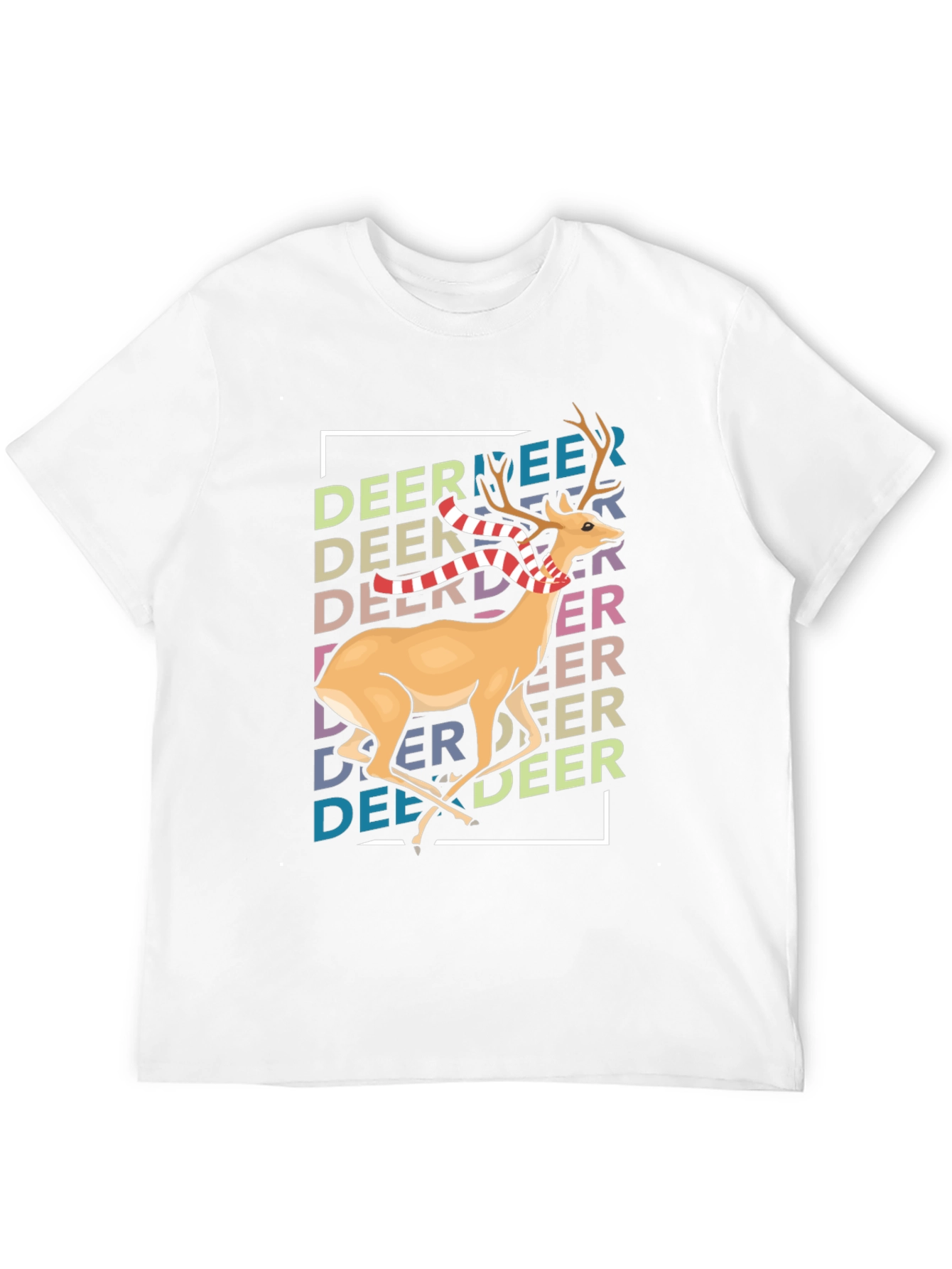 Festive Deer Graphic Tee - Holiday Season Style