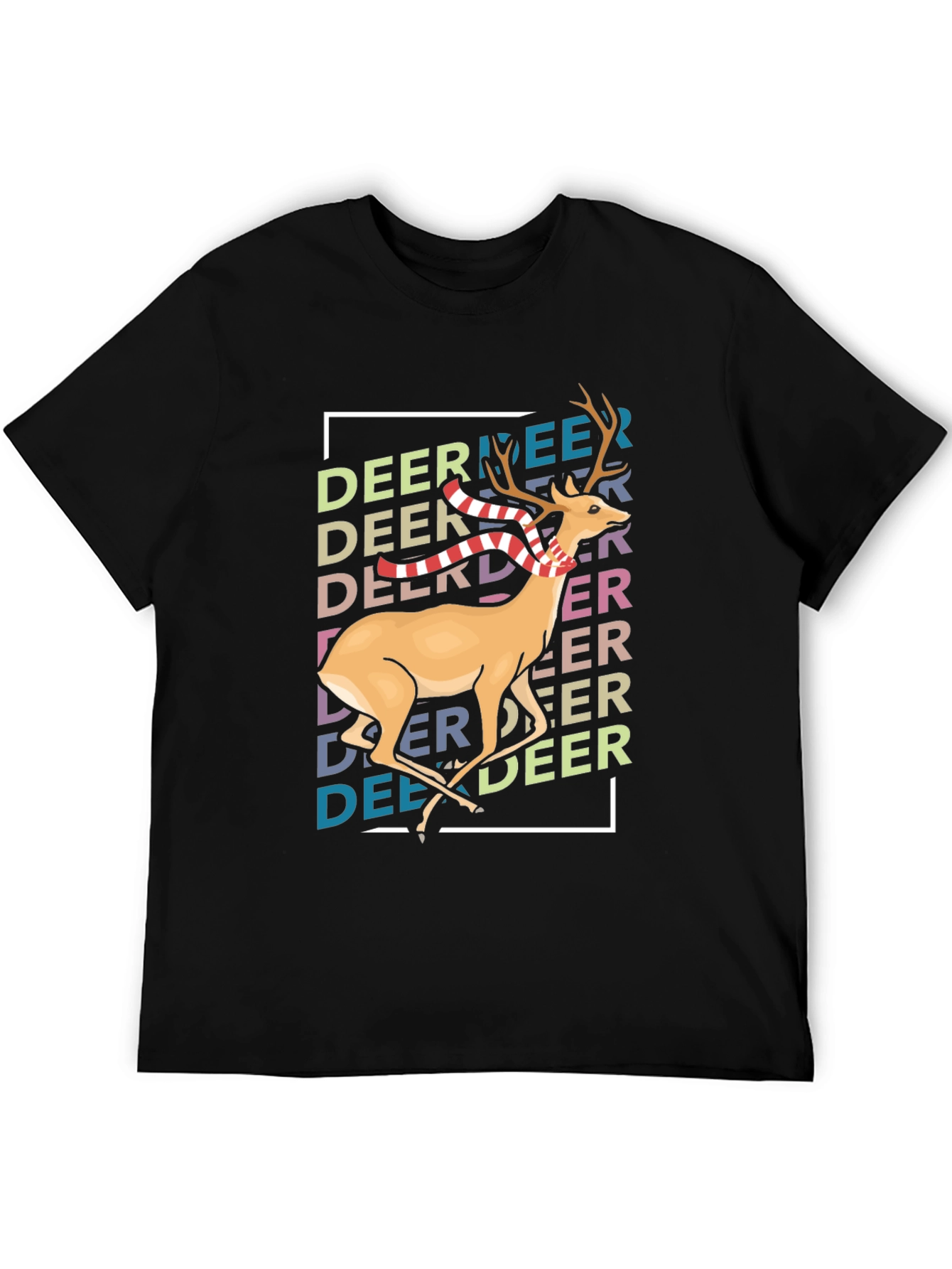 Festive Deer Graphic Tee - Holiday Season Style