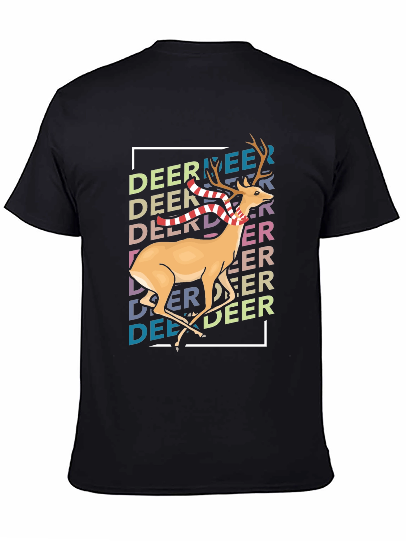 Festive Deer Graphic Tee - Holiday Season Style