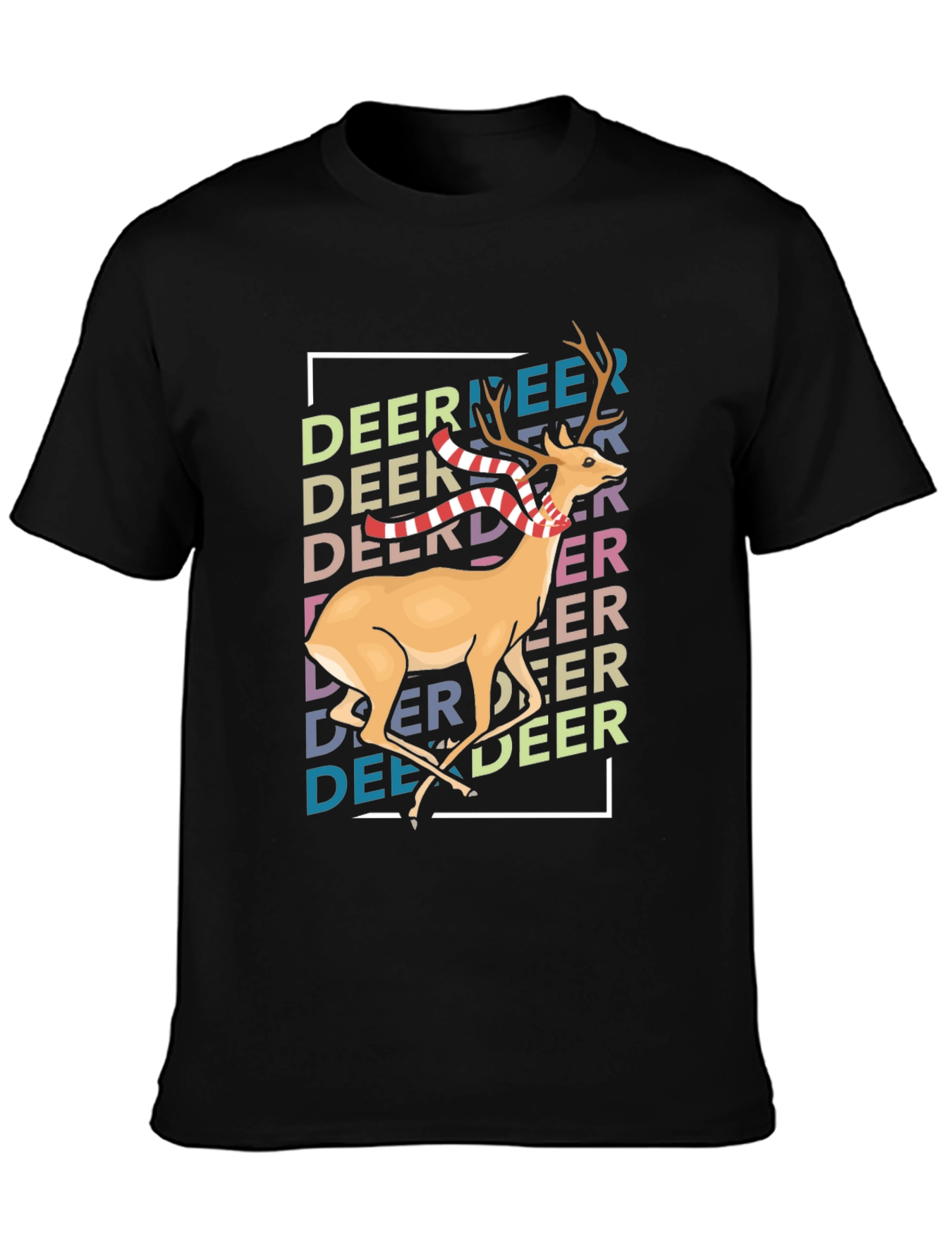 Festive Deer Graphic Tee - Holiday Season Style