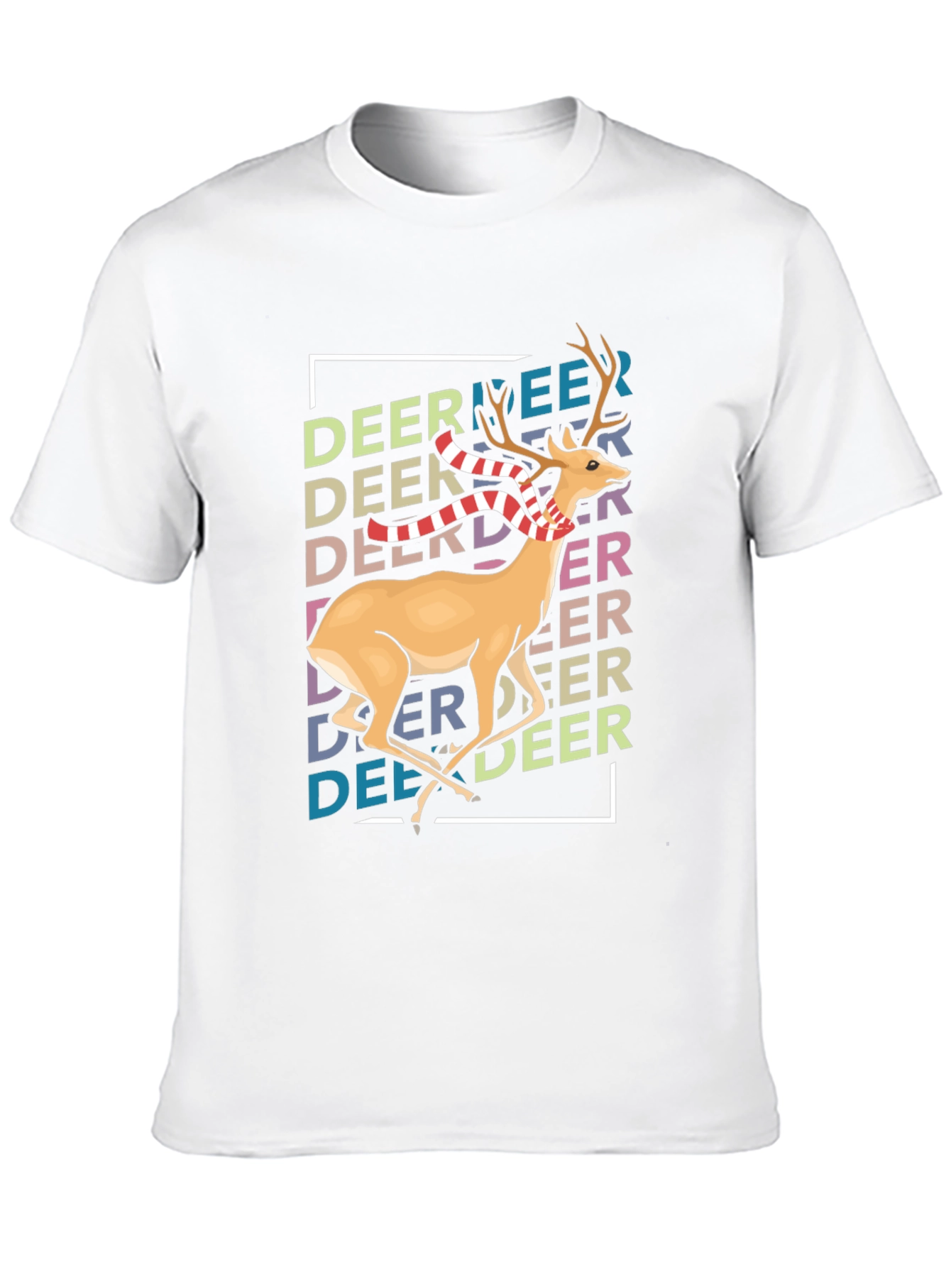 Festive Deer Graphic Tee - Holiday Season Style