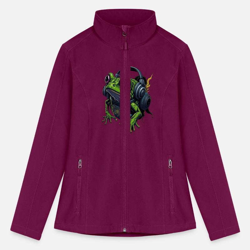 vibrant graffiti illustration of a frog dj playing