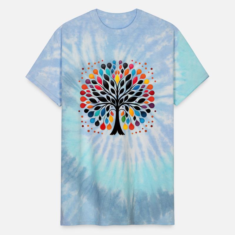 Vibrant Tree of Life Dot Art for Light Tees