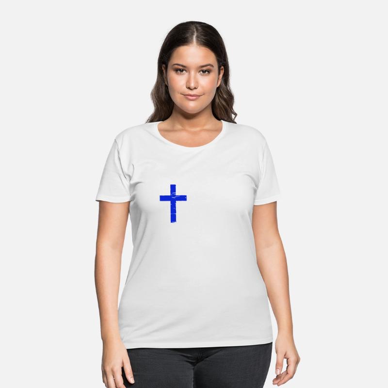 Vintage Distressed Blue Cross White USA Flag