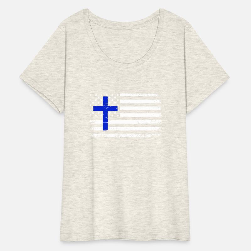 Vintage Distressed Blue Cross White USA Flag