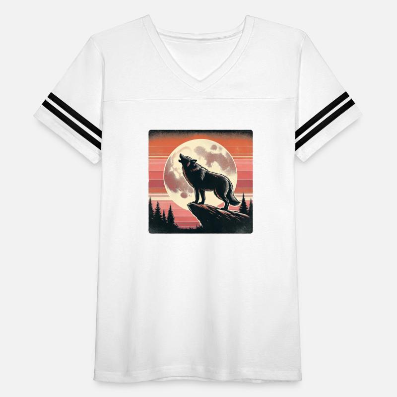 Vintage Wolf Howling at the Moon