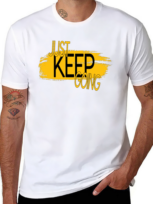 Just Keep Going Graphic Tee - Black Cotton Blend