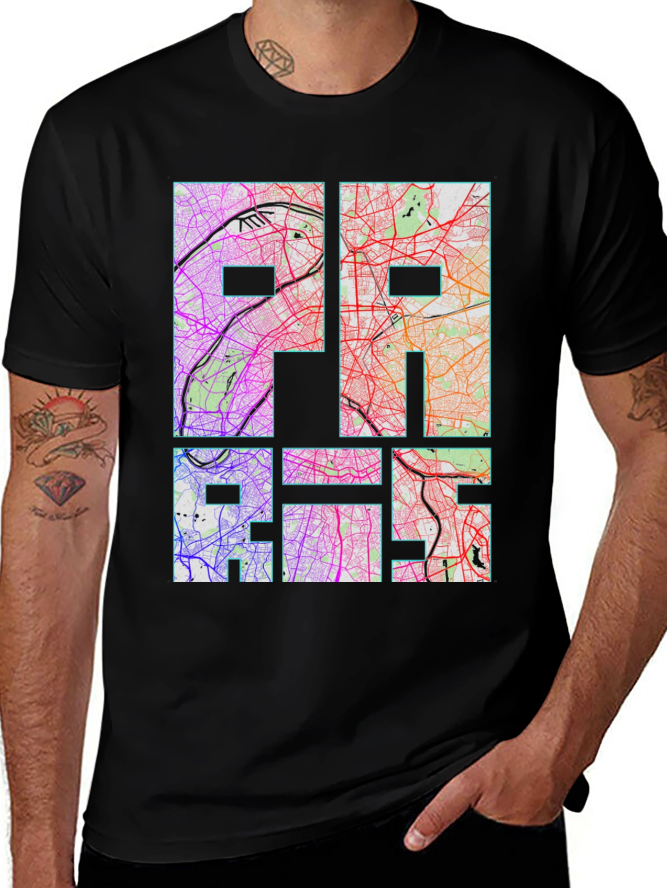 Urban Map Graphic Tee - Paris