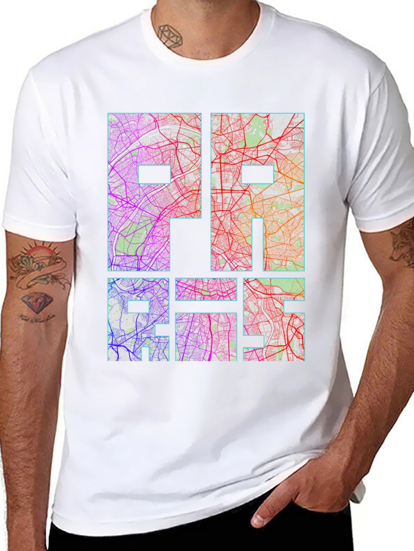 Urban Map Graphic Tee - Paris