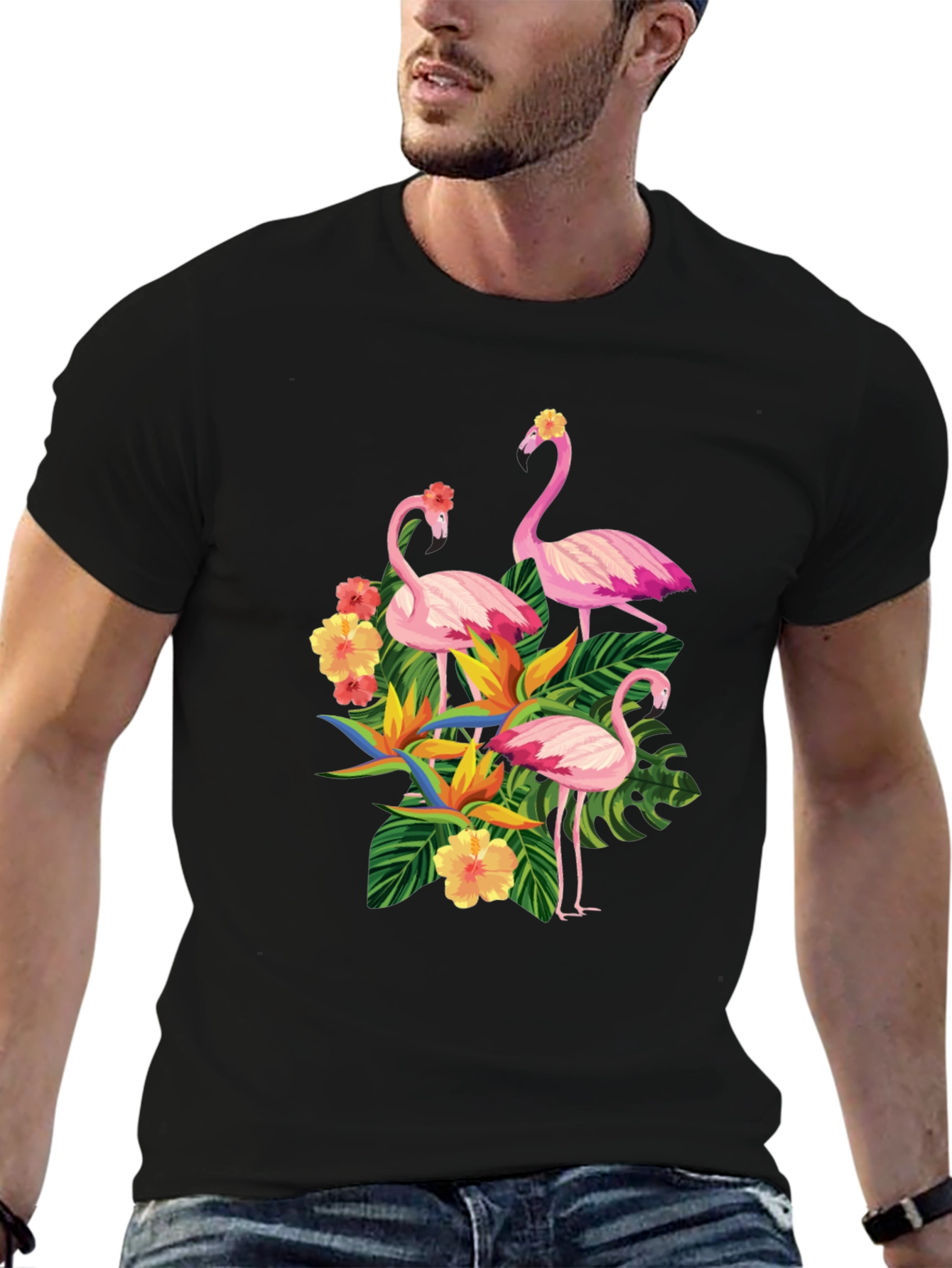 Tropical Flamingo Graphic T-Shirt