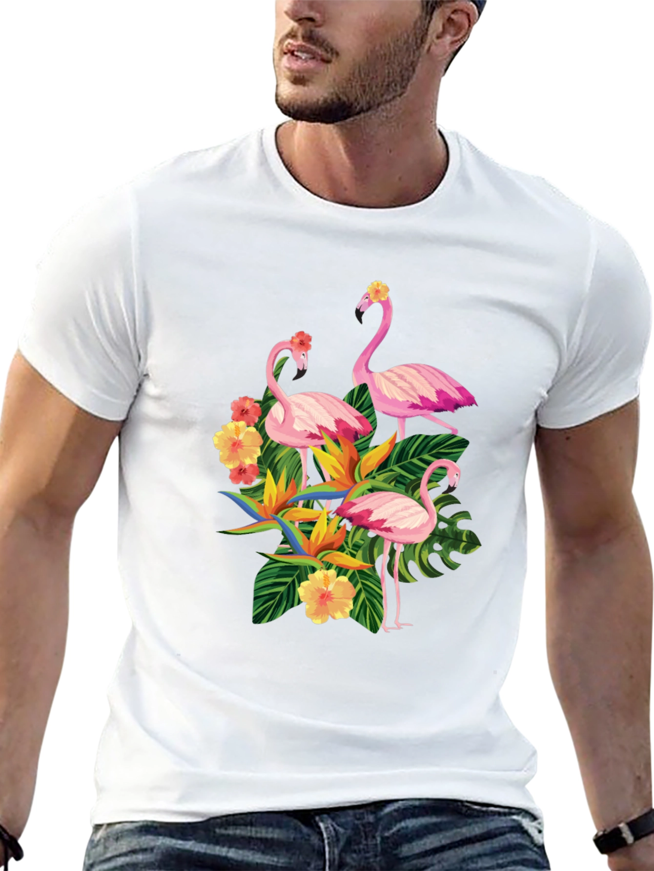 Tropical Flamingo Graphic T-Shirt