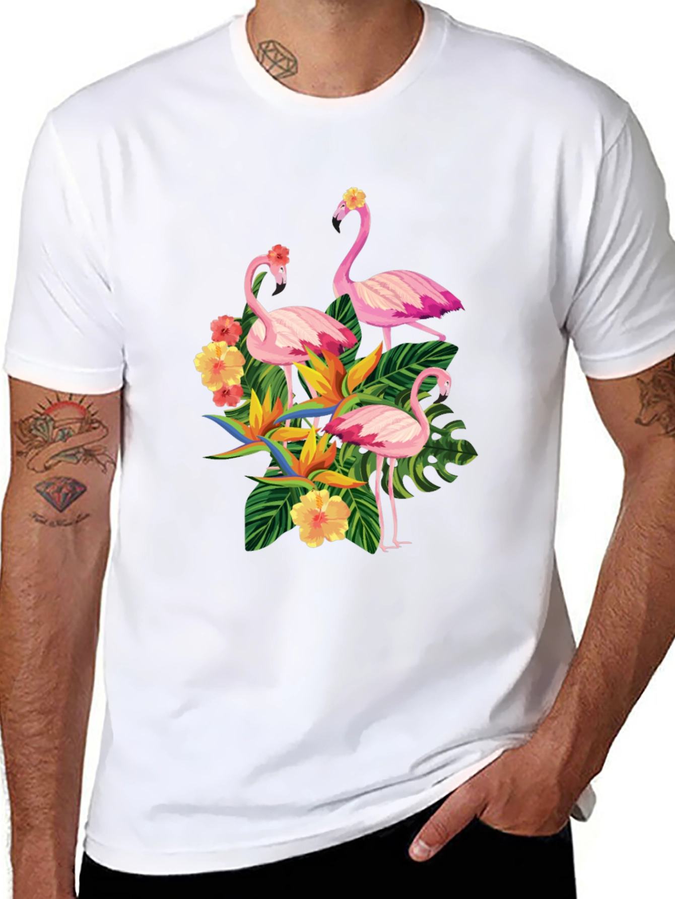 Tropical Flamingo Graphic T-Shirt