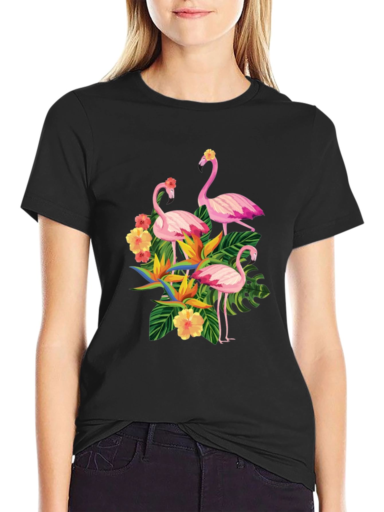 Tropical Flamingo Graphic T-Shirt