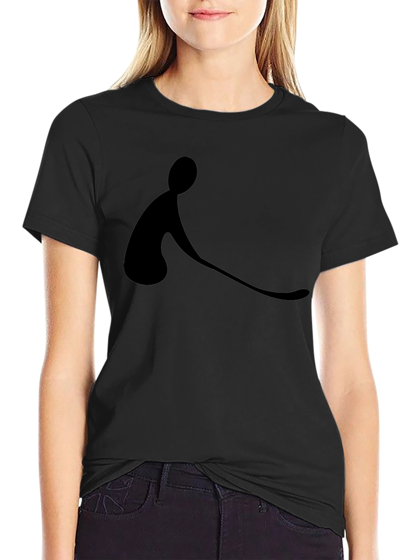 Minimalist Hockey Player Black T-Shirt