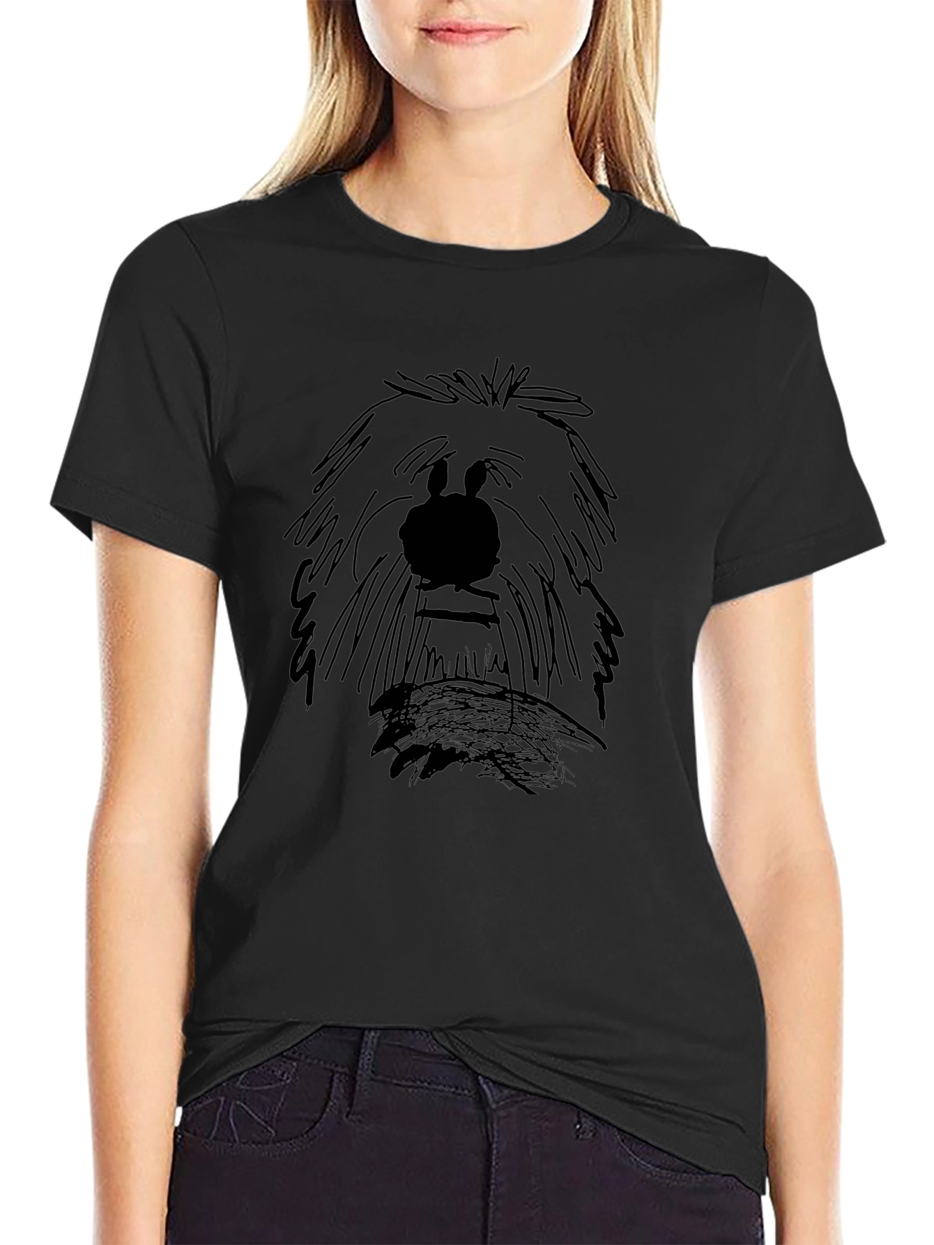 Cartoon Sketch Dog T-Shirt – Artistic Dog Lover Graphic Tee