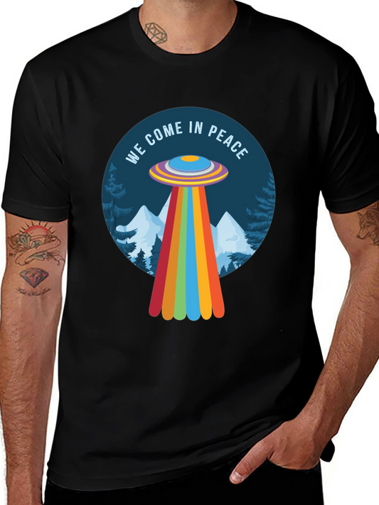We Come In Peace UFO Graphic Tee