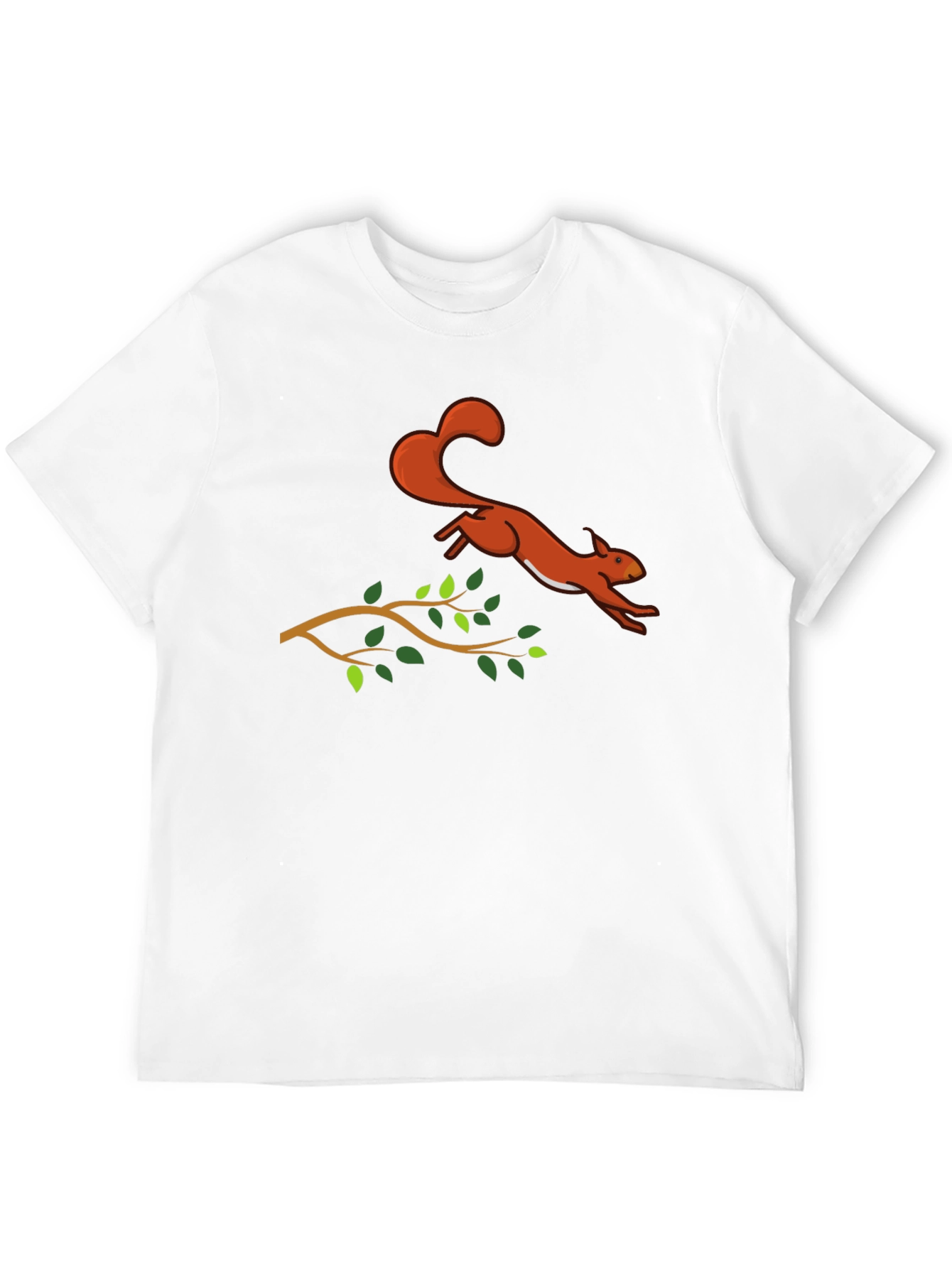 Squirrel Leaping T-Shirt - Black Cotton Graphic Tee