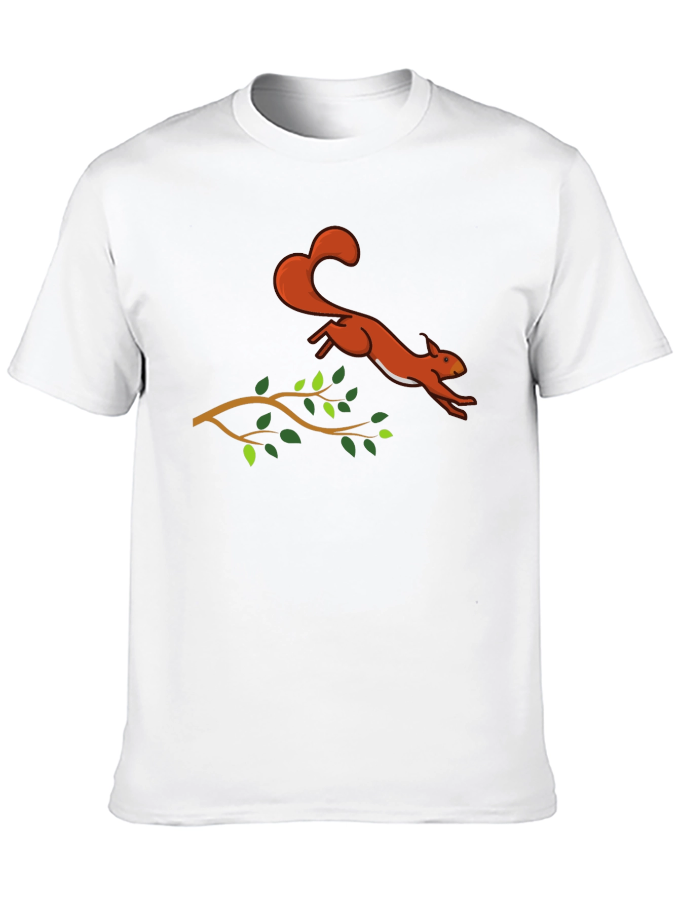Squirrel Leaping T-Shirt - Black Cotton Graphic Tee