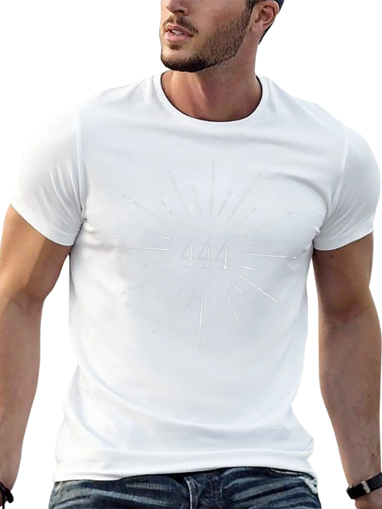 444 Graphic Tee - Black Cotton Blend T-Shirt
