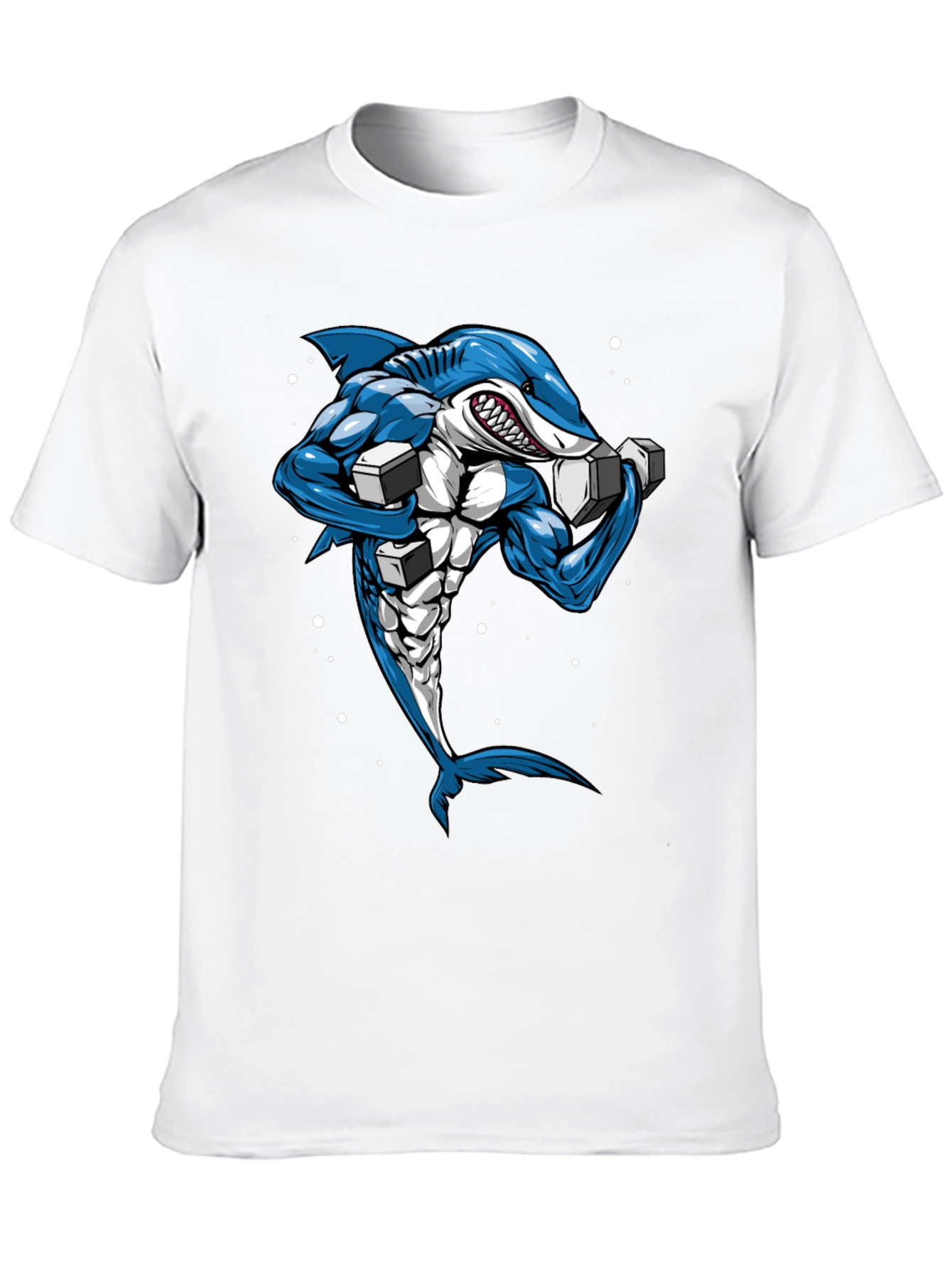 Muscle Shark Graphic Tee - Black Cotton T-Shirt