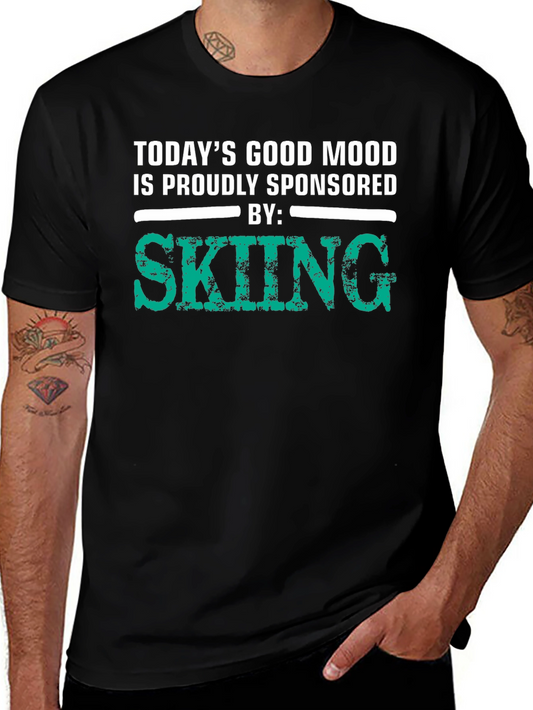 Skiing Sponsored T-Shirt - Good Mood Guarantee