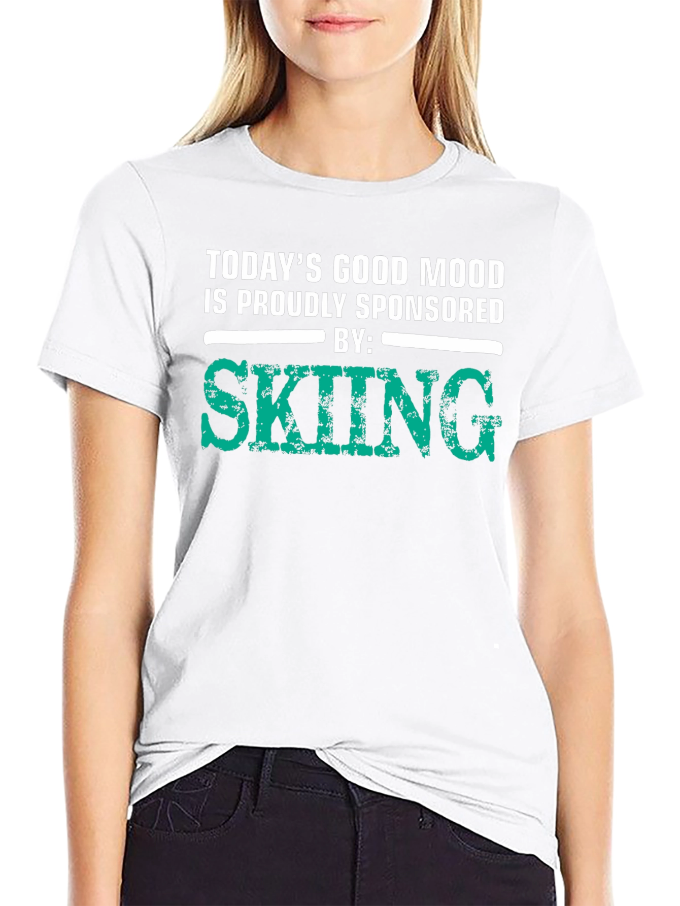 Skiing Sponsored T-Shirt - Good Mood Guarantee