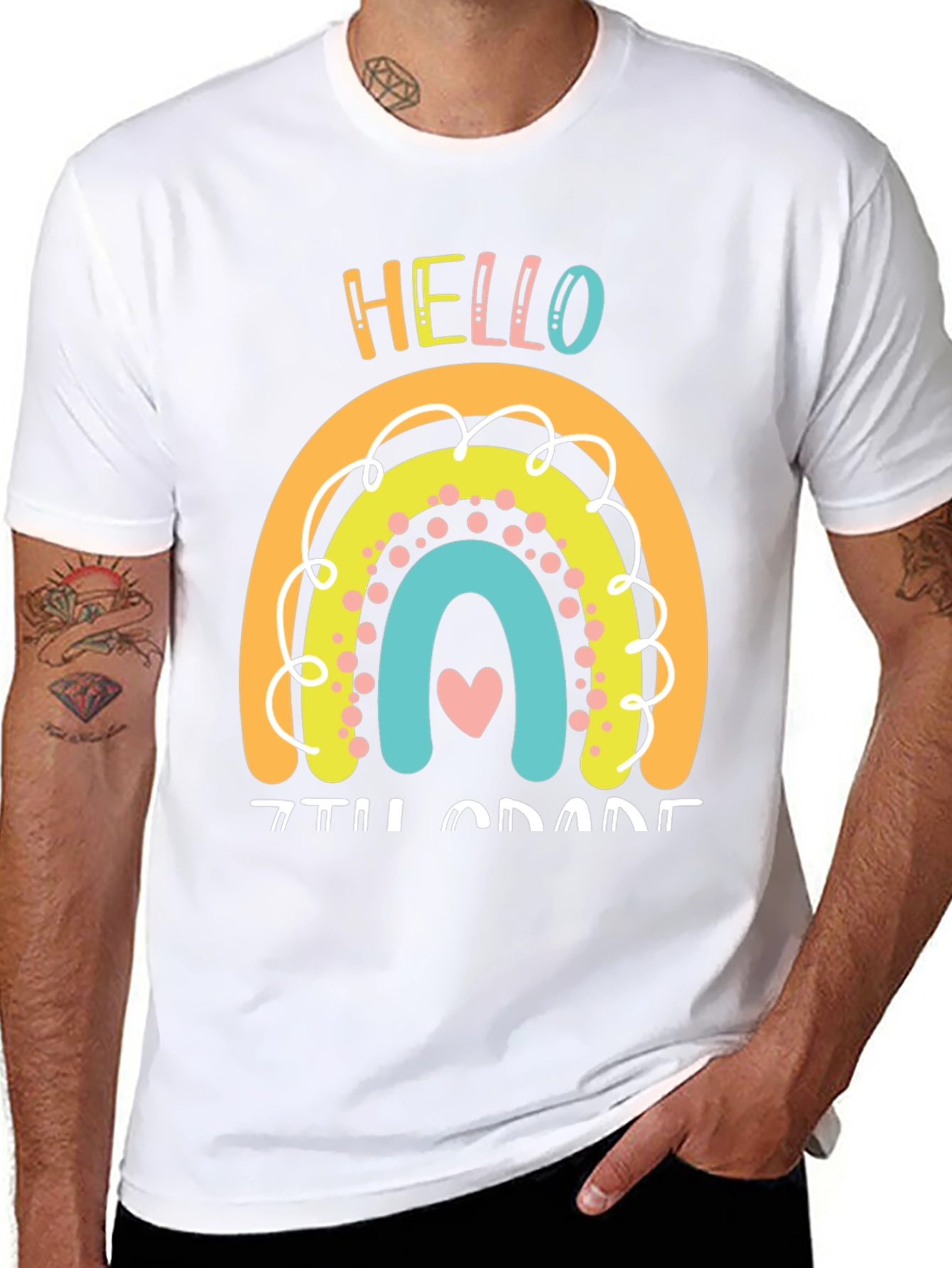 Hello 7th Grade Rainbow T-Shirt