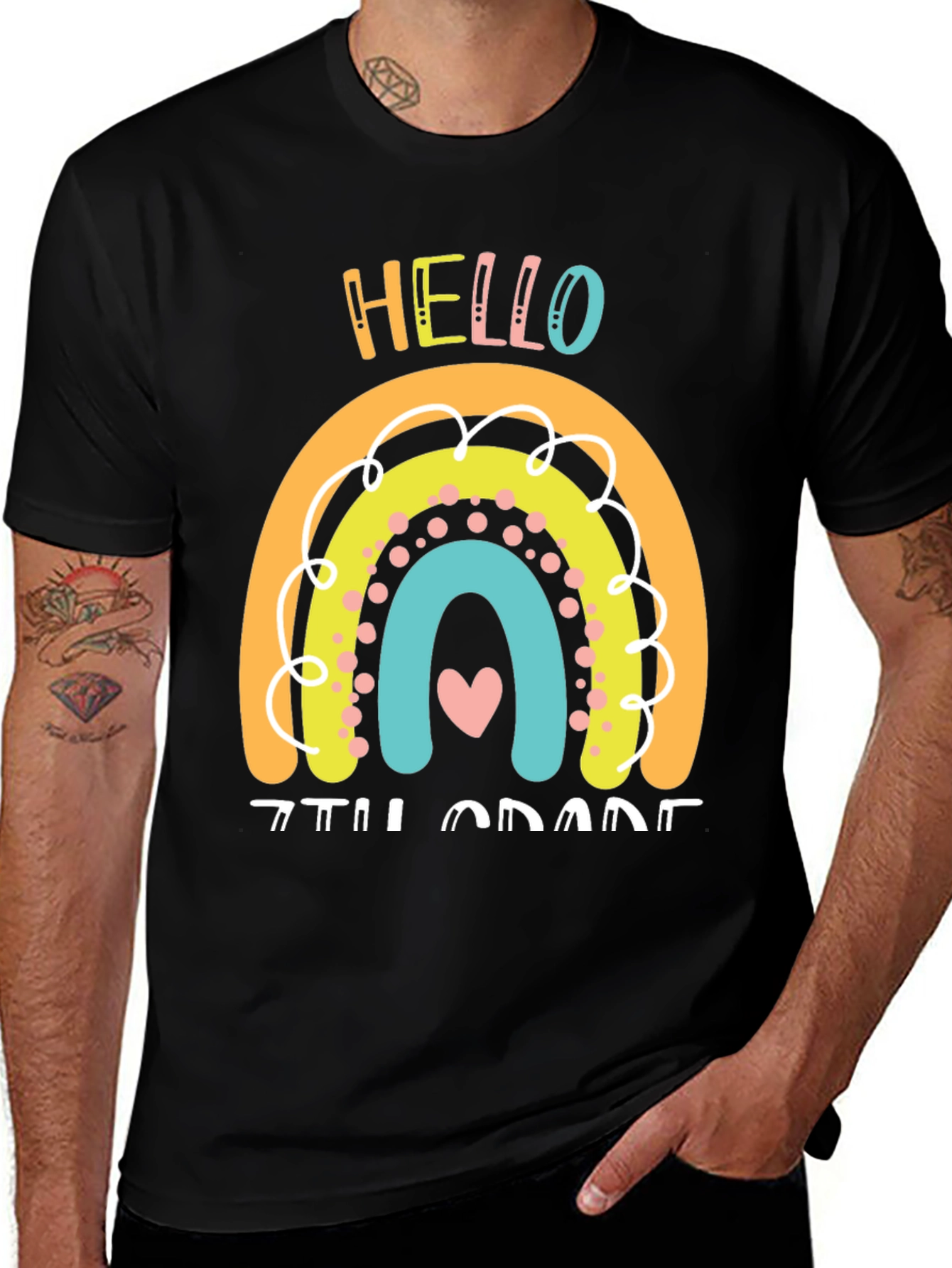 Hello 7th Grade Rainbow T-Shirt