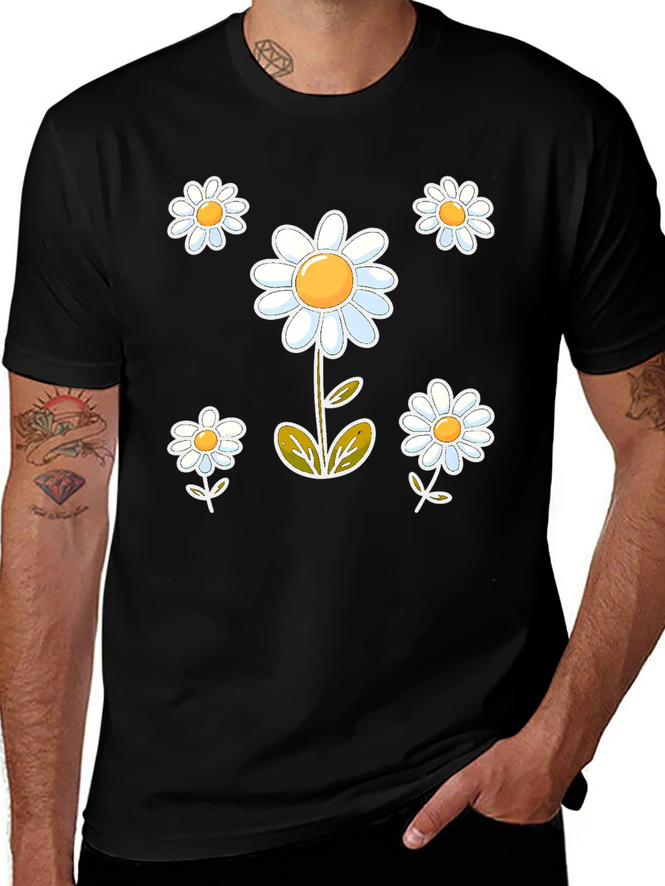 Daisy Graphic Black T-Shirt