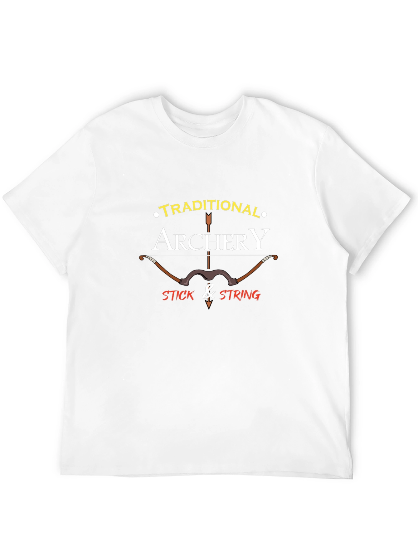 Traditional Archery Stick & String Black T-Shirt